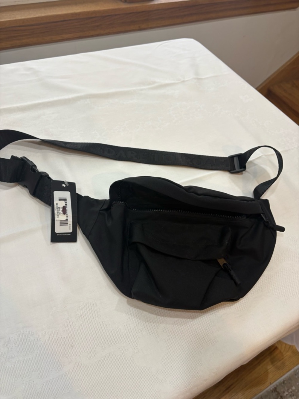 Classic Black Women's Belt Bag with Adjustable Strap